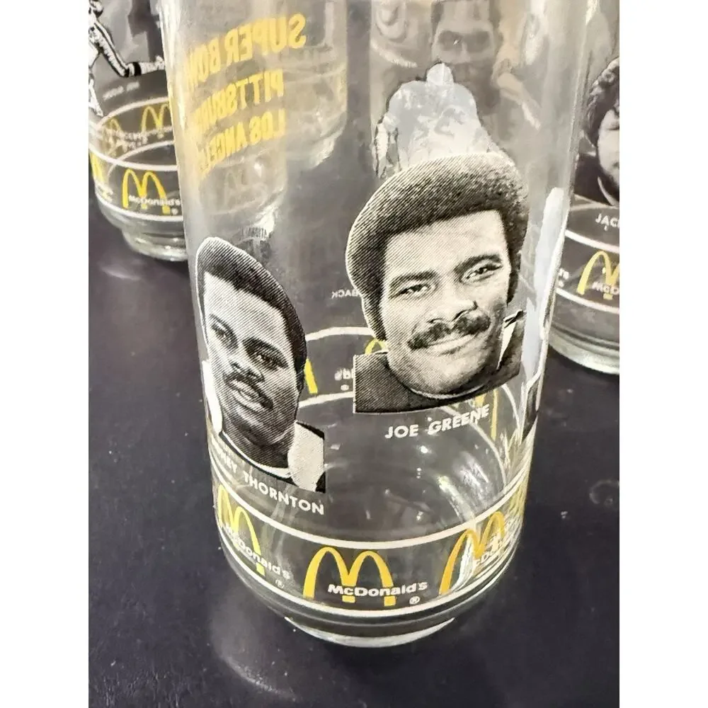 Vintage 1980 McDonald’s Super Bowl XIV Pittsburgh Steelers Glasses Set of 4